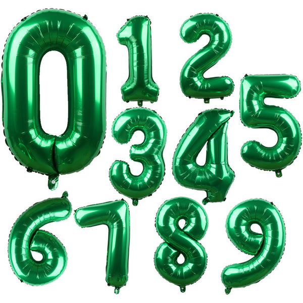 30 Inch Number Green Balloon