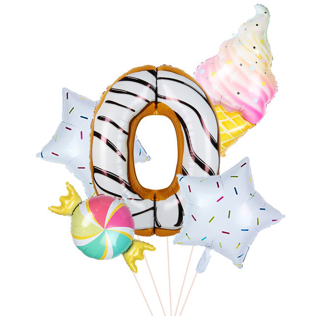 36 Inch Ice Cream Donut Number Balloon