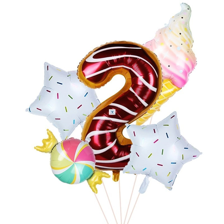 36 Inch Ice Cream Donut Number Balloon