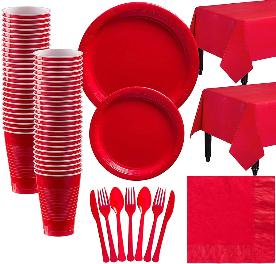 Solid Red Tableware