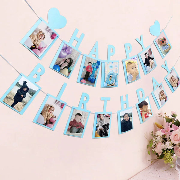 Happy Birthday Photo Frame Banner Decoration