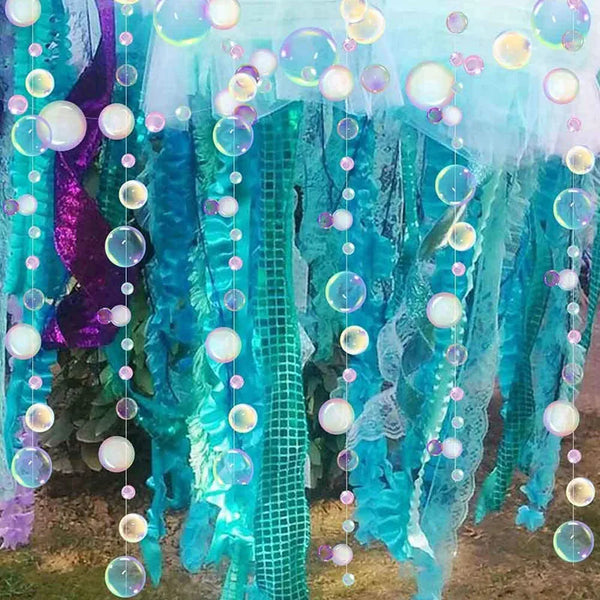 Colorful Bubble Garlands Ocean Themed Party Circle Hanging Banner Mermaid