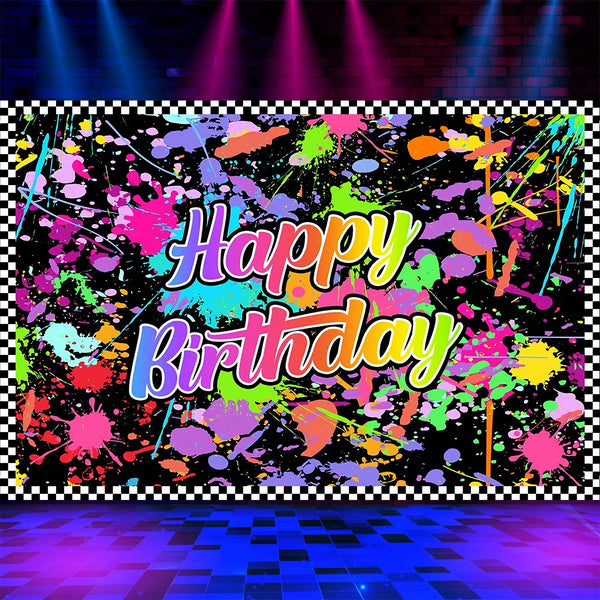 Glow Happy Birthday Backdrop