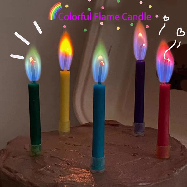 6PCS Multicolored Flame Candles