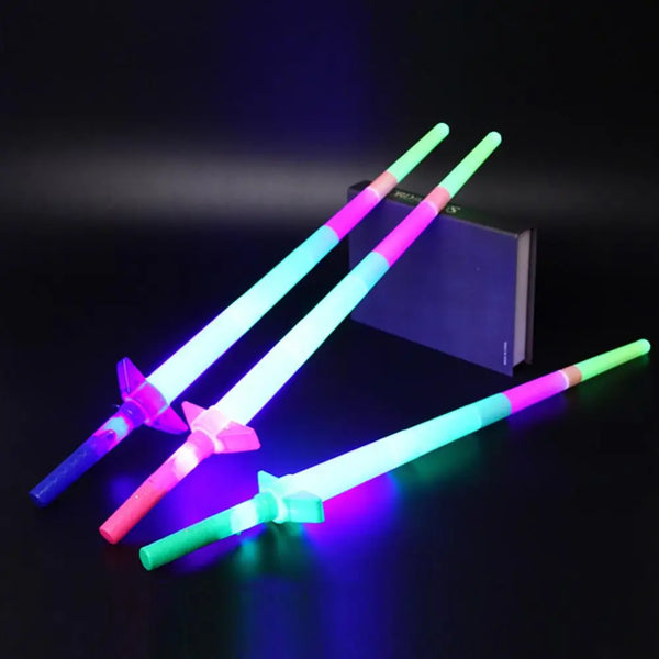 4 Section Extendable LED Glow Swords Flashing Stick