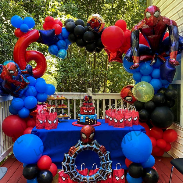 Spiderman Foil Balloon Arch Garland Kit Superhero 96pcs