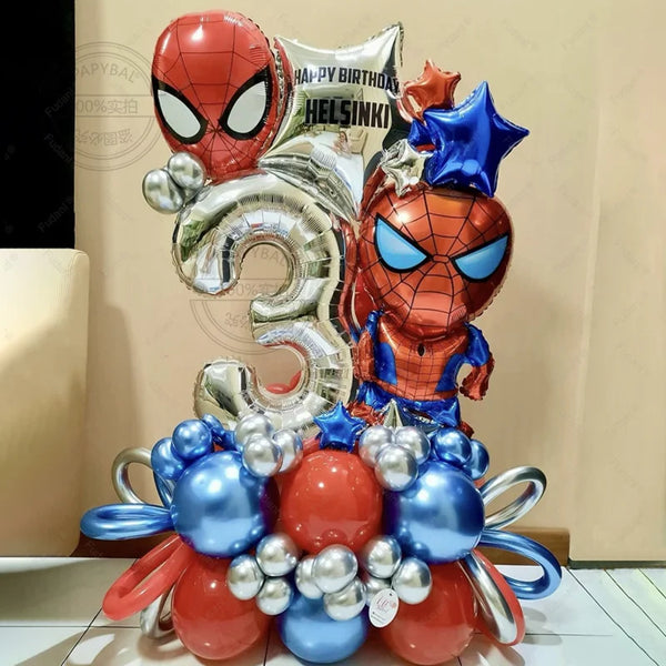 Spider Man Balloon Set with Numbers