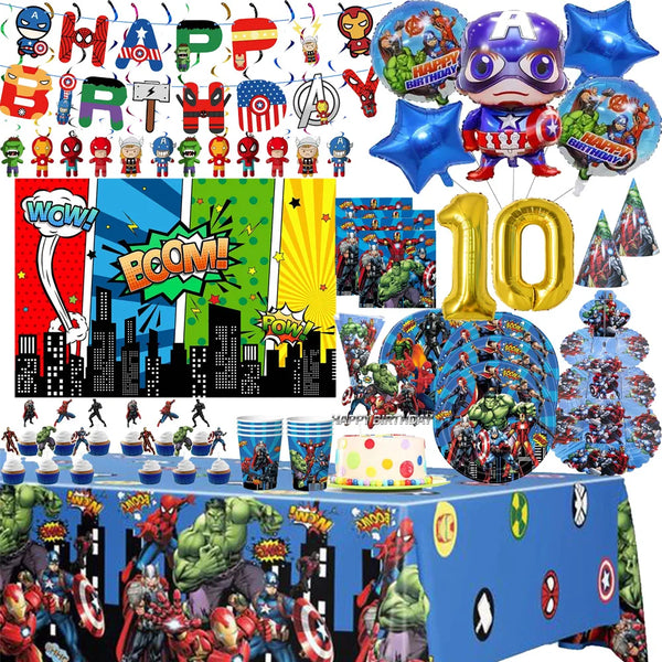 Superhero Avengers Balloons Party Decorations and Accessories Drawstring Pockets Gift Bags