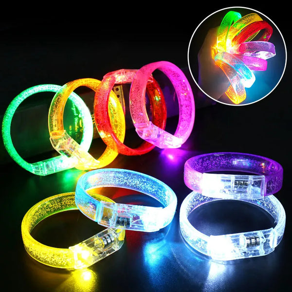 10Pcs Glow Wristbands LED Light Up Bracelets