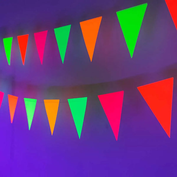 4.4meter Neon Paper Birthday Pennant Banner