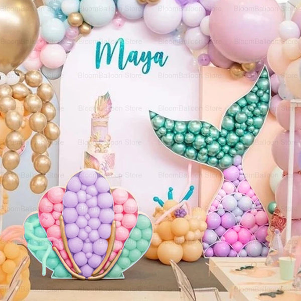 Mermaid Tail Shell Balloon Frame Filling Box