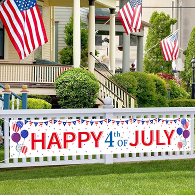 200x40cm Freedom Happy 4th of July Banner Independence Day Yard Signs