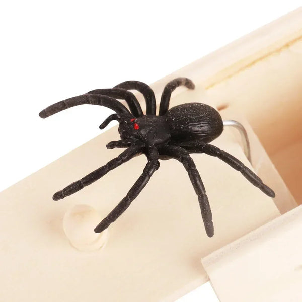 Tricky Toy Simulation Spider Wooden Box Spider Box