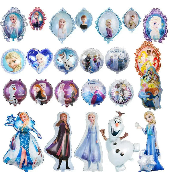 Frozen Anna Elsa Princess Snowflake Aluminum Film Balloon