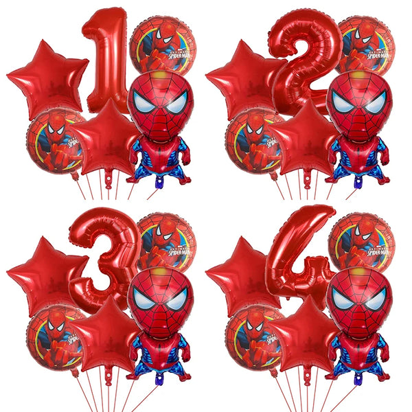 Spiderman Balloon Set 32in Number Foil Balloons