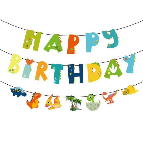 Dinosaur Happy Birthday Banner