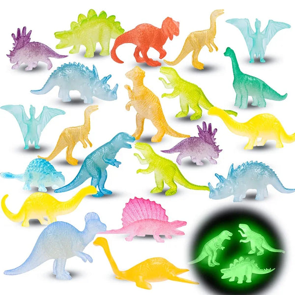 Mini Luminous Dinosaurs Glow in the Dark Toys - 16 Pcs