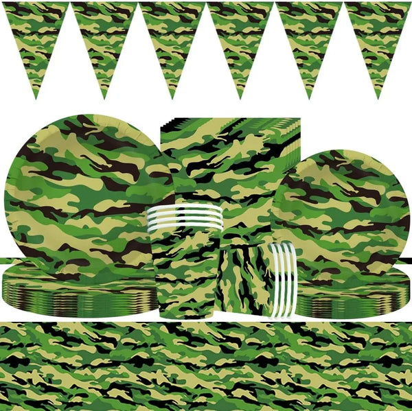 Camouflage Army Party Tableware