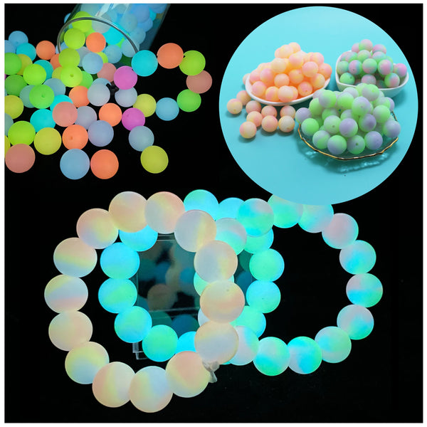 20pcs 12mm 15mm Luminous Silicone Beads Glow In The Dark