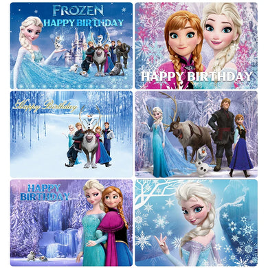 Happy Birthday Backdrop - Disney Frozen Princess Theme