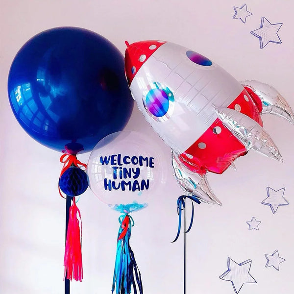 Rocket Balloons Set Space Party Decor 4D Standing