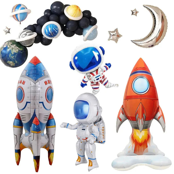 3D Astronaut Foil Balloon Rocket Balloons Space Balloons