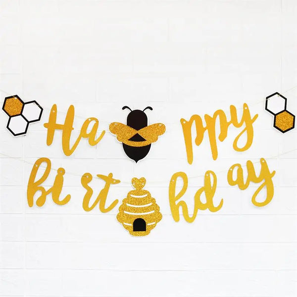 Bee Happy Birthday Banner