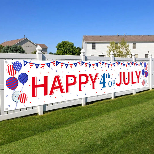 200x40cm Freedom Happy 4th of July Banner Independence Day Yard Signs