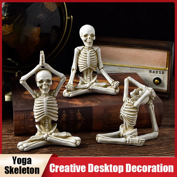 Yoga Skull Figure Decoration Halloween Resin Ornaments