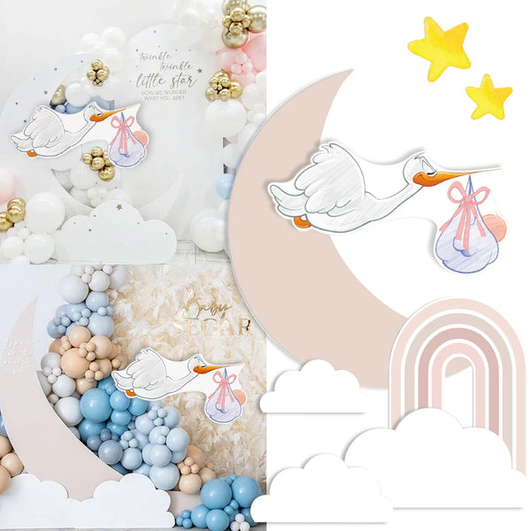 Moon Cloud Stork Cardboard Cutout