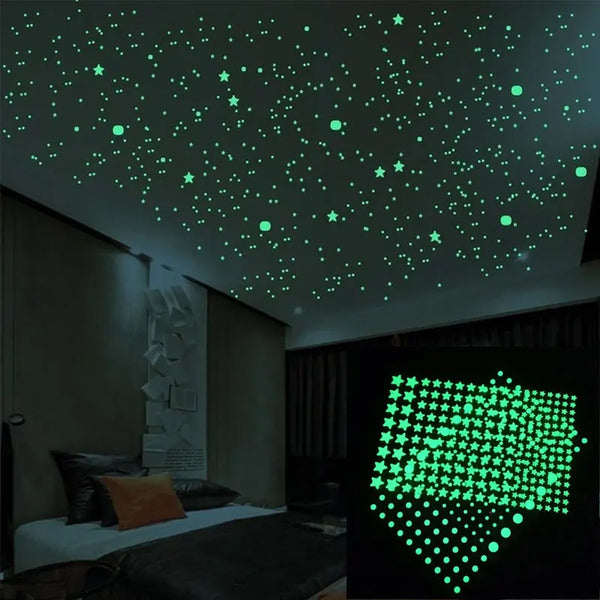 Glow in The Dark Wall Stickers Stars-Dots