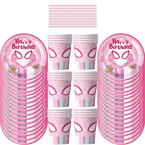 Gwen Party Decoration Disposable Plates Cups Balloons