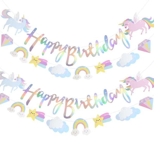 Unicorn Happy Birthday Banner