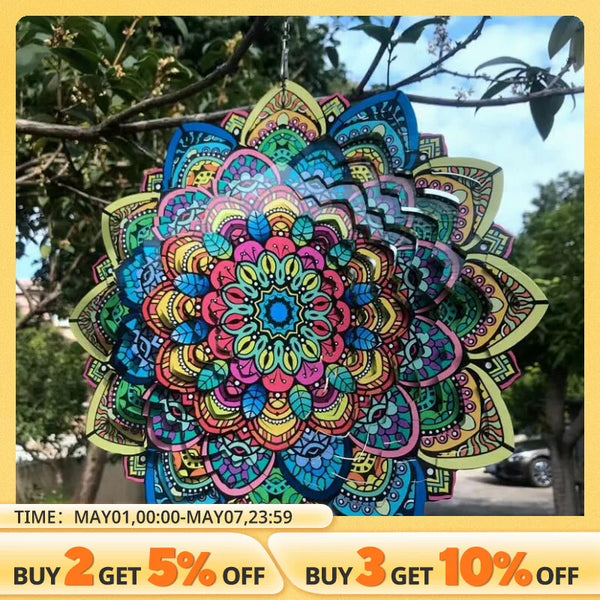 3D Colorful Wind Spinning Mandala 12 Inch