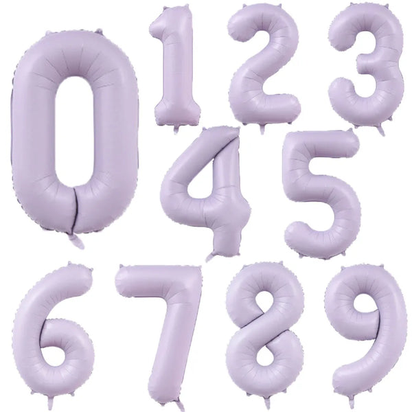 40inch Cream Purple Number Foil Balloons