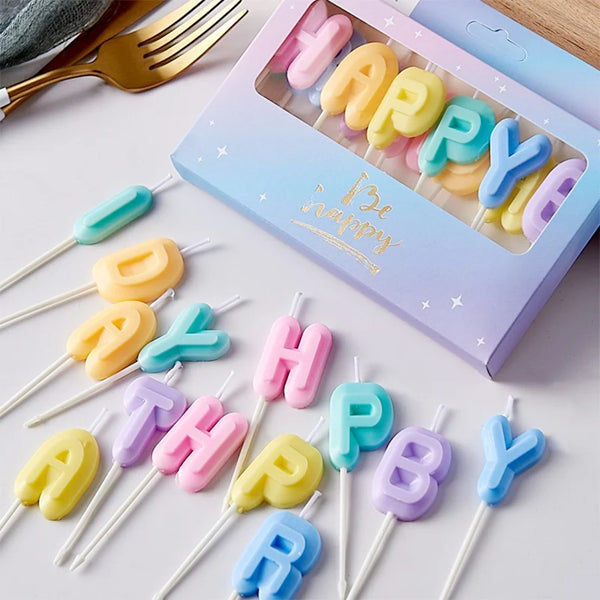 Party Golden English Letters Happy Birthday Small Candle