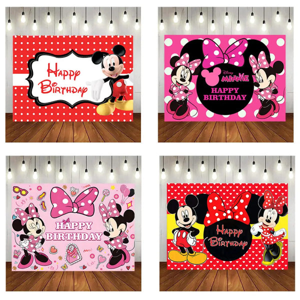 Disney Cartoon Mickey Mouse Theme Backdrop