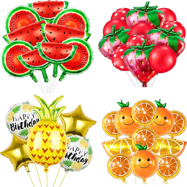 Summer Hawaii Fruit Balloons Set