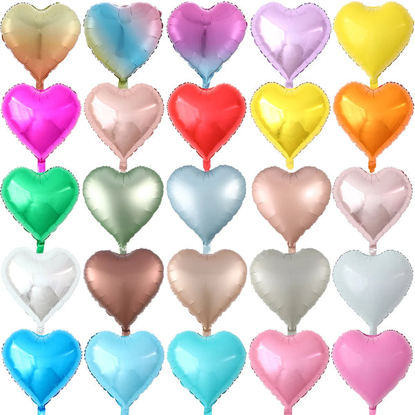 5/10Pcs 18inch Cream Heart Foil Balloon