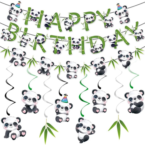 Panda Green Bamboo Banner