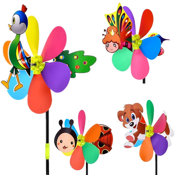 Animal Bee Six Colors Three-dimensional Windmill Cartoon Decorations