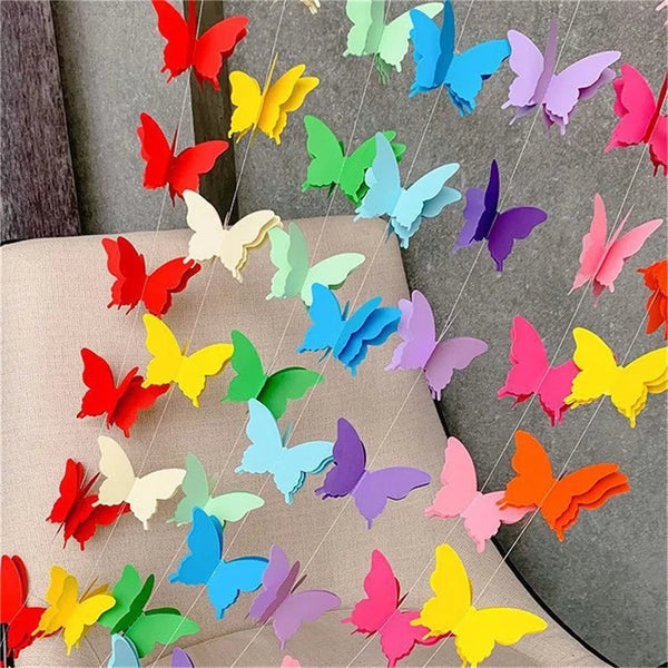 2M Paper Butterfly Garland Hanging 2 string