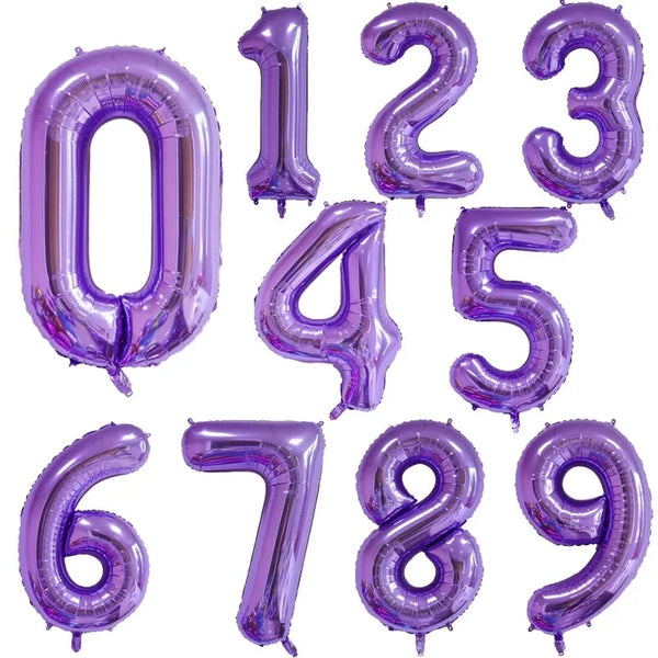 40inch Purple Number Foil Balloons