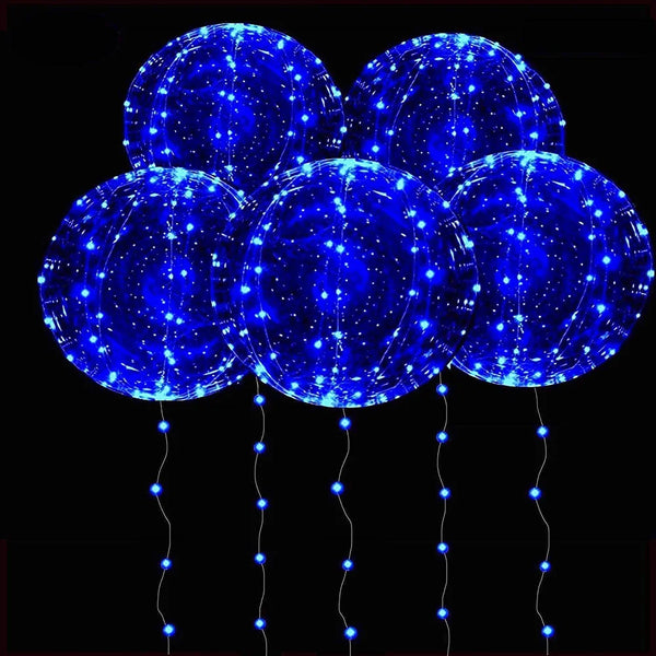 20 Inch Glowing Blue Bobo Balloons - Pack of 3