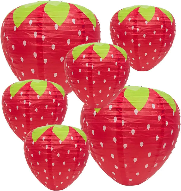 Strawberry Paper Lanterns - 3 PCS X 20 CM