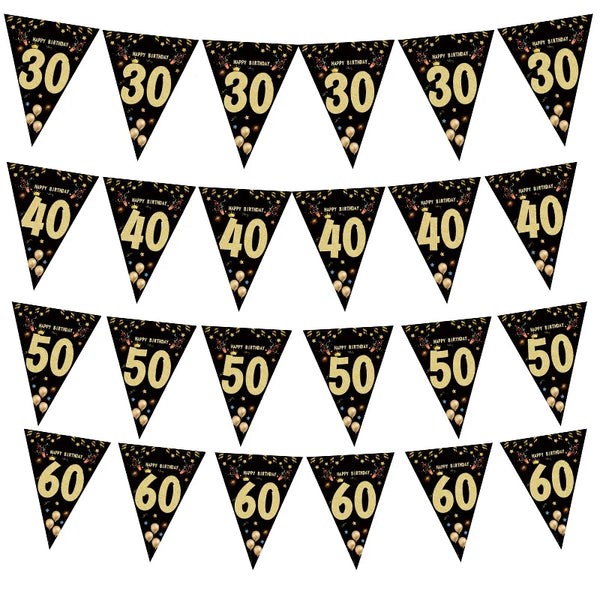 30-40-50-60 Happy Birthday Paper Banner