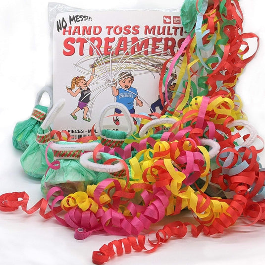 10 Pack Multi Color Hand Toss Streamers - No Mess Dazzling Paper Throw Streamer - Confetti Poppers for Wedding, Graduation, Birthday, Drive by Parties, 4Th of July or Any Parties