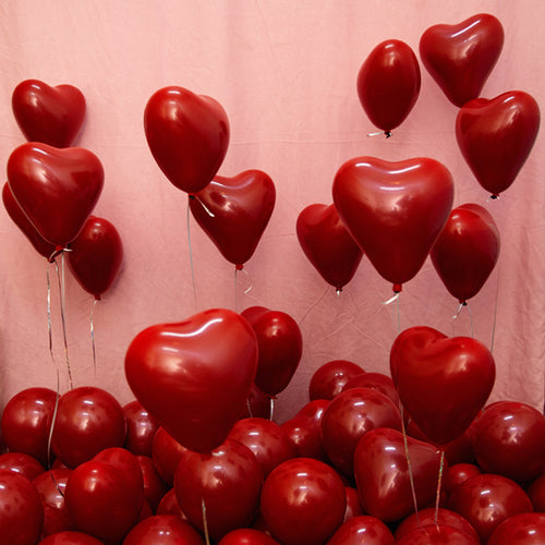 10 Inch Heart-shaped Red Balloons - Pack of 50
