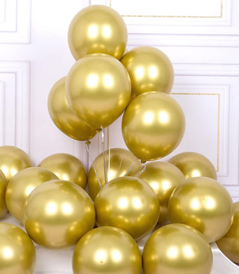 Party Balloons 50 Pcs 12 Inches Gold Metallic Chrome Helium Shiny Latex Thicken Balloon Perfect Decoration for Wedding Birthday Baby Shower Graduation Christmas Carnival
