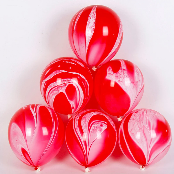 Red Marble Balloons - 10/12 Inch